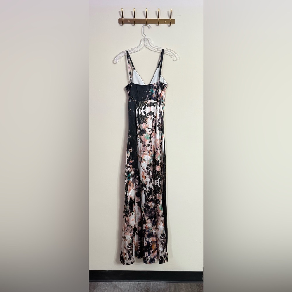 Ted Baker London 100% Silk Ruffle Spaghetti Strap Maxi Dress Gown Black 0 - Picture 6 of 11
